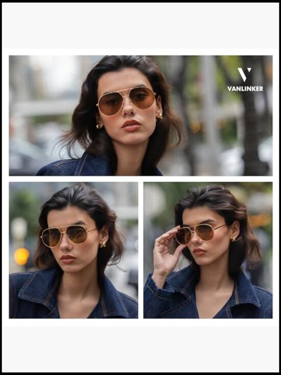 Polarized Aviator Sunglasses, Oversized Metal Frame, UV400 Protection